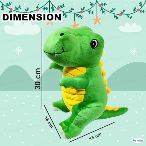 Funblast Cute Dinosaur Soft Toy  30 Cm Stuffed Dinosaur For Kids, Stuffed Plush Toys, Animal Figure Soft Toys For Girls, Boys, Kids, Huggable Plush Toys, Home Decor Soft (Multicolor) (30 Cm)