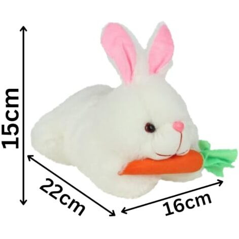 Audbot Carrot Rabbit Soft Toy - (Random 1Pcs.) 22Cm Cute Rabbit Plush Stuffed Animal For Kids, Babies, Boys & Girls | Adorable Bunny Soft Toy For Home Decor