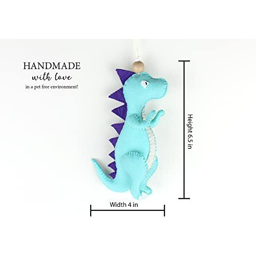 Agd Handmade T-Rex Dinosaur Hanging Ornament, Dinosaur Kid Room Decor, Birthday Party Favour, Dinosaur Baby Shower Diwali Gift, Children Bedroom (T-Rex Dinosaur)