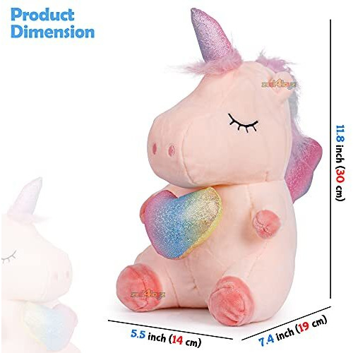 Zest 4 Toyz Unicorn Soft Toys For Kids Plush Animal Toys For Kids Heart Design Cuddly Teddy Bear For Girls & Boys Stuffed Toys -Color-Multcolored-Size-30 Cm