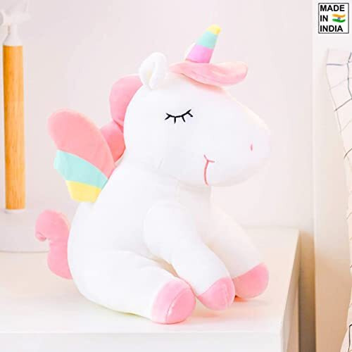 Parteet 25 Cms Unicorn Stuffed Animal Soft Plush Toy Gift For Kids Home Decor Gift (Multicolor 1Pc)