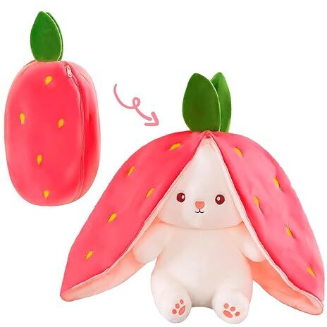 Besties Adorable Bunny Strawberry Rabbit Plushie Pet 34 Cm, Birthday Gift For Boys Girls And Kids (34 Cm, 13.Inch), (Strawberry Bunny)