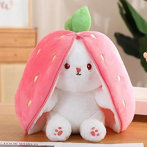 Besties Adorable Bunny Strawberry Rabbit Plushie Pet 34 Cm, Birthday Gift For Boys Girls And Kids (34 Cm, 13.Inch), (Strawberry Bunny)