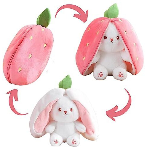 Besties Adorable Bunny Strawberry Rabbit Plushie Pet 34 Cm, Birthday Gift For Boys Girls And Kids (34 Cm, 13.Inch), (Strawberry Bunny)