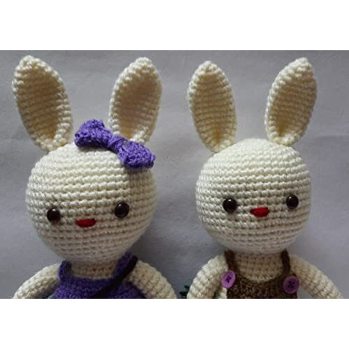 Crochet Artwork Amigurumi Handmade Bunny Soft Toy (Couple Bunny 2)