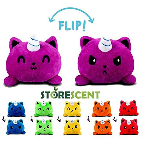 Storescent Reversible Soft Toys For Kids, Stuffed Animal Plush Soft Toys For Boys And Girls | Plushie Toy (Kittencorn Yellow)