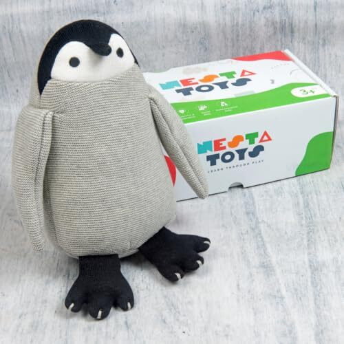 Nesta Toys - Peppy The Penguin Plush Toy For Kids | Knitted Cotton Soft Toy For Kids | Best Toy For Boys & Girls