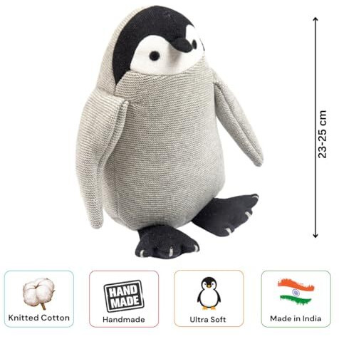 Nesta Toys - Peppy The Penguin Plush Toy For Kids | Knitted Cotton Soft Toy For Kids | Best Toy For Boys & Girls