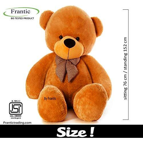 Frantic Soft Stuffed Lovable Hugable Non-Toxic Fabric Cute Teddy Bear For Birhtday/Anniversary/Valantine Day(Brown_5.5 Feet)