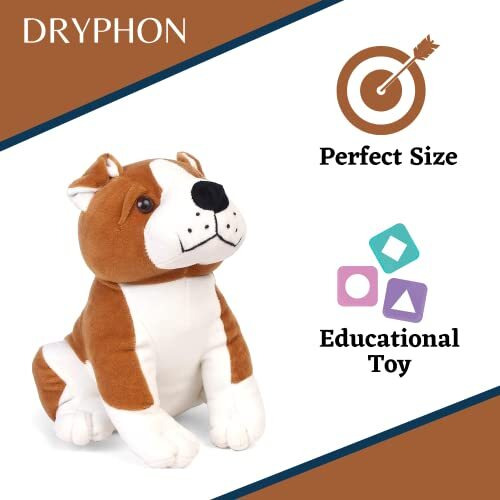 Dryphon Bull Dog Soft Toys For Kids | Plush Animal Stuffed Toys For Boys & Girls | Baby Plush Toys Soft Toys For Baby Girl | Soft Toy Dog Toys For Kids (28 Cm, Brown)