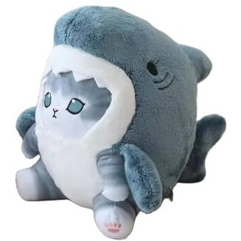 Adora Stuffed Toy Shark Cat Soft Plush Toy, 50Cm, Grey And White Stuffed Animal Plush Toy