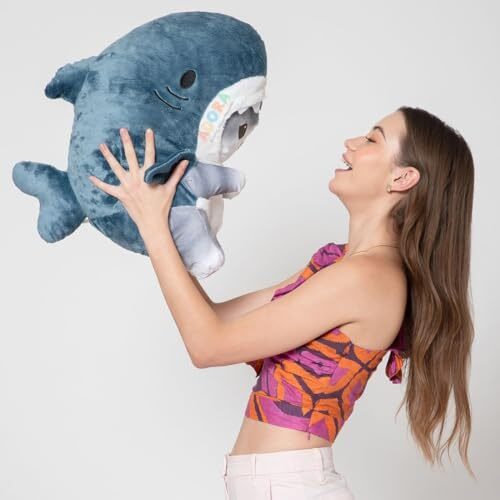 Adora Stuffed Toy Shark Cat Soft Plush Toy, 50Cm, Grey And White Stuffed Animal Plush Toy