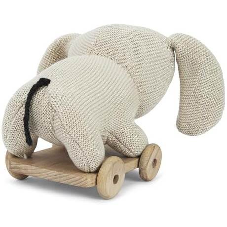 Haus & Kinder Knitted Rabbit Soft Toy - Bunny Gift For Kids, Boys & Girls, New Born Baby - Cameo Pink-Palewhsiper, 10X25 Cm, 1Pc