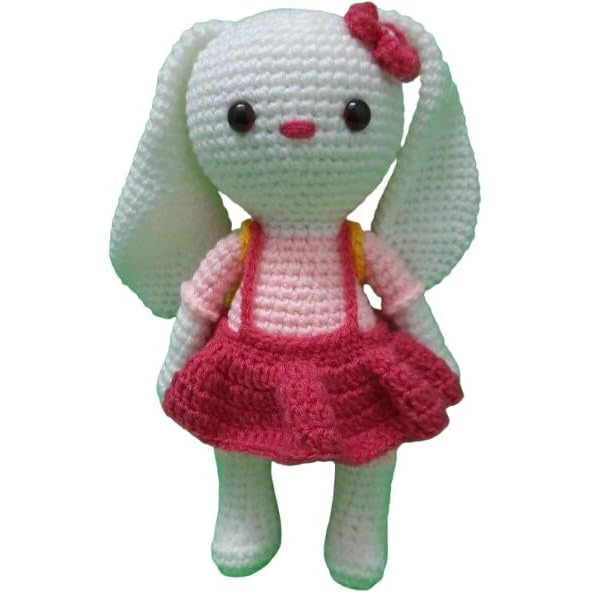 Crochet Artwork Amigurumi Handmade Bunny Soft Toy (Girl Bunny)