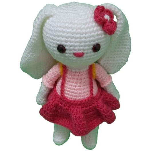 Crochet Artwork Amigurumi Handmade Bunny Soft Toy (Girl Bunny)