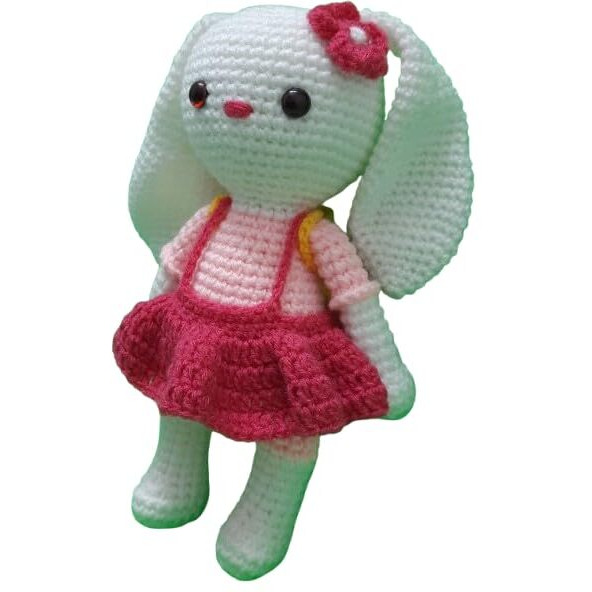 Crochet Artwork Amigurumi Handmade Bunny Soft Toy (Girl Bunny)