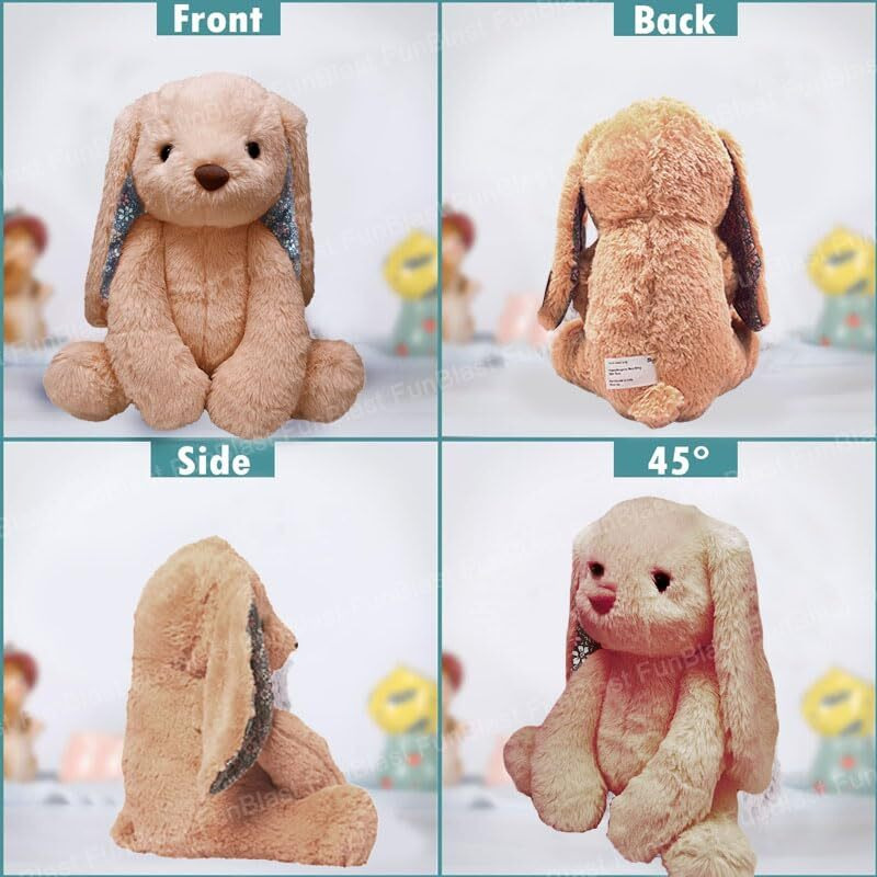 Funblast Rabbit Stuffed Toys For Kids  Soft Toys For Kids, Rabbit Soft Toy, Soft Fluffy Bunny, Return Gifts For Kids, Cute Stuffed Toy For Kids, Home Decoration Soft Toy  30 Cm (Brown)