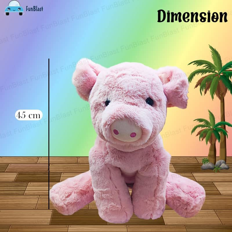Funblast Soft Toys For Kids - Stuffed Toys For Kids, Pig Soft Toys For Kids Boys And Girls, Return Gifts For Kids, Plush Toys, Stuffed Pig For Kids, Home Decoration Soft Toy (45 Cm) (Pink)