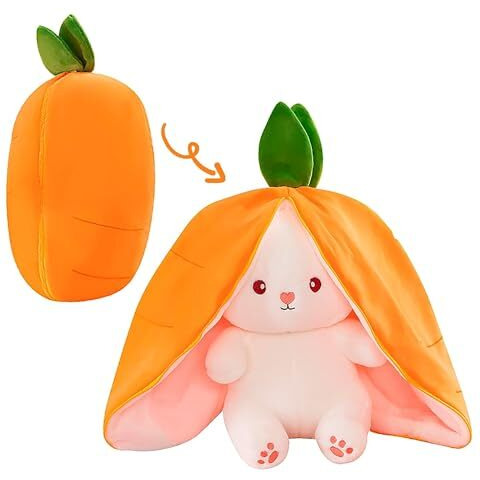Besties Adorable Bunny Strawberry Rabbit Plushie Pet Birthday Gift For Boys Girls And Kids (34 Cm, Carrot Bunny)