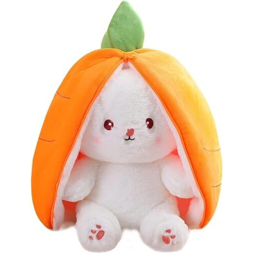 Besties Adorable Bunny Strawberry Rabbit Plushie Pet Birthday Gift For Boys Girls And Kids (34 Cm, Carrot Bunny)