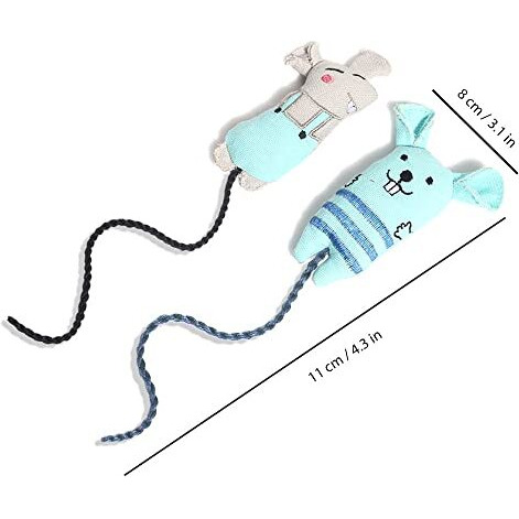 Heads Up For Tails Mim And Mo Cat Toys - Blue