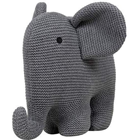 Pluchi Elephant Cotton Knitted Stuffed/Plush/Soft Toys For Babies&Kids (Grey)