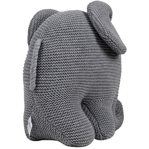 Pluchi Elephant Cotton Knitted Stuffed/Plush/Soft Toys For Babies&Kids (Grey)