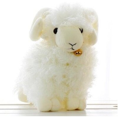 Cute Adorable Looking Sheep With Soft Furs For Kids Teens Adults Playable Huggable Decorable (Medium)