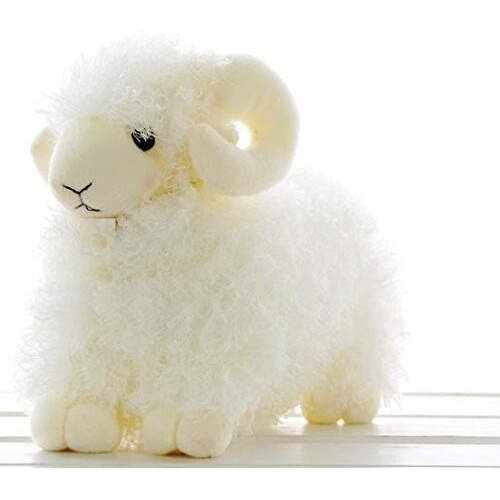 Cute Adorable Looking Sheep With Soft Furs For Kids Teens Adults Playable Huggable Decorable (Medium)
