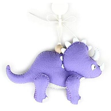 Agd Handmade Triceratops Dinosaur Hanging Ornament, Dinosaur Kid Room Decor, Birthday Party Favour, Dinosaur Baby Shower Diwali Gift, Children Bedroom (Triceratops Dinosaur)