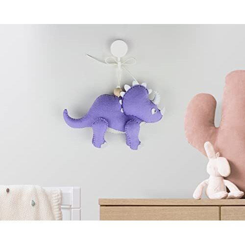 Agd Handmade Triceratops Dinosaur Hanging Ornament, Dinosaur Kid Room Decor, Birthday Party Favour, Dinosaur Baby Shower Diwali Gift, Children Bedroom (Triceratops Dinosaur)