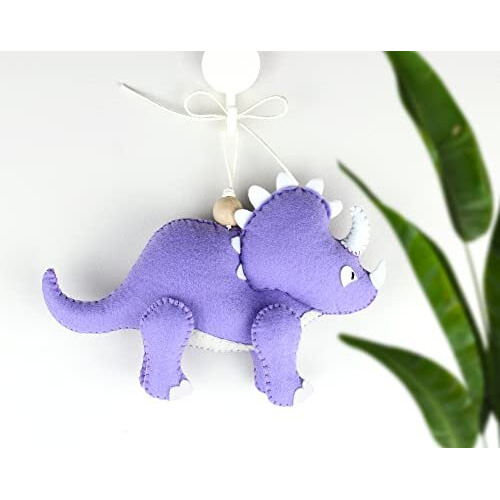 Agd Handmade Triceratops Dinosaur Hanging Ornament, Dinosaur Kid Room Decor, Birthday Party Favour, Dinosaur Baby Shower Diwali Gift, Children Bedroom (Triceratops Dinosaur)