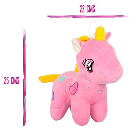 Beewee - Soft Toy Plush Stuffed Animal (Fairy Unicorn, 25 Cms, Pink)