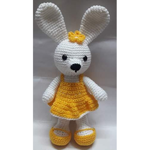 Crochet Artwork Amigurumi Handmade Bunnygirl Soft Toy (Yellow)