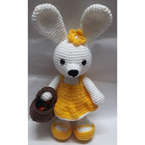 Crochet Artwork Amigurumi Handmade Bunnygirl Soft Toy (Yellow)