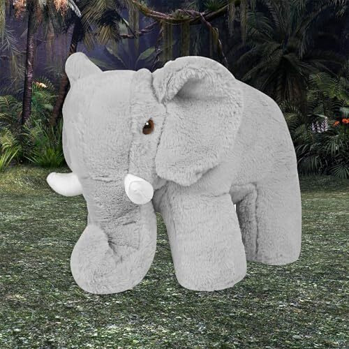 Besties Royal Elephant Soft Toys 40 Cm - Polyfill Washable Cuddly Soft Plush Toy - Helps To Learn Role Play - 100% Safe For Kids (Grey)