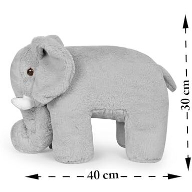 Besties Royal Elephant Soft Toys 40 Cm - Polyfill Washable Cuddly Soft Plush Toy - Helps To Learn Role Play - 100% Safe For Kids (Grey)