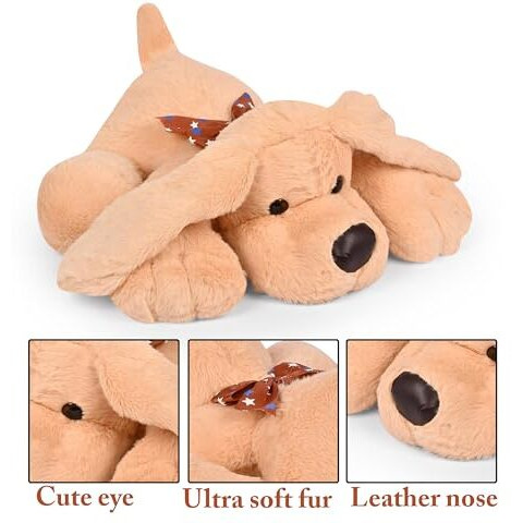 Besties Cute Light Brown Long Ear Dog Soft Toy For Girls/Kids | Huggable Dog With Long Ears | Soft Stuffed Plush Animal 35 Cm (Light Brown)