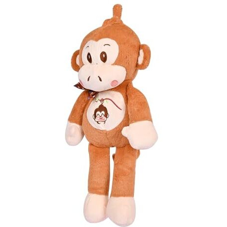 Besties Brown Monkey Soft Toy For Girls/Kids | Stuffed Plush Animal | Ideal For Birthdays & Special Occasions - Height 35 Cm