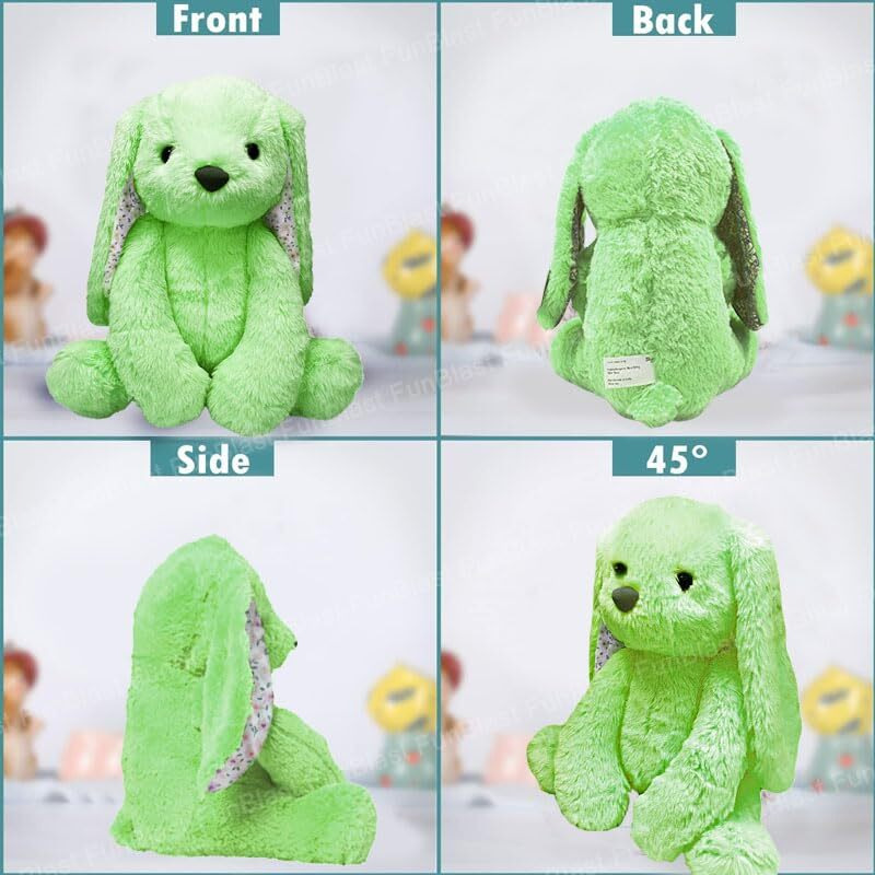 Funblast Rabbit Stuffed Toys For Kids  Soft Toys For Kids, Rabbit Soft Toy, Soft Fluffy Bunny, Return Gifts For Kids, Cute Stuffed Toy For Kids, Home Decoration Soft Toy  30 Cm (Sea Green)