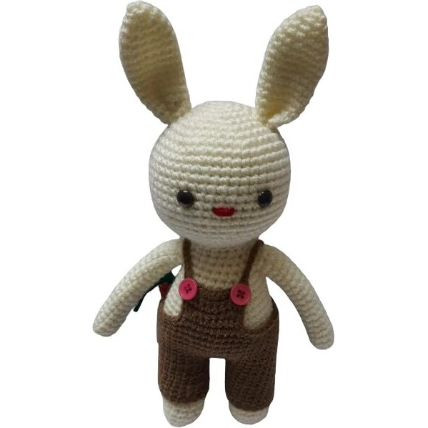 Crochet Artwork Amigurumi Handmade Bunny Soft Toy (Boy Bunny(Brown))