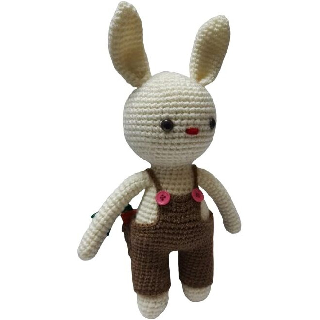 Crochet Artwork Amigurumi Handmade Bunny Soft Toy (Boy Bunny(Brown))