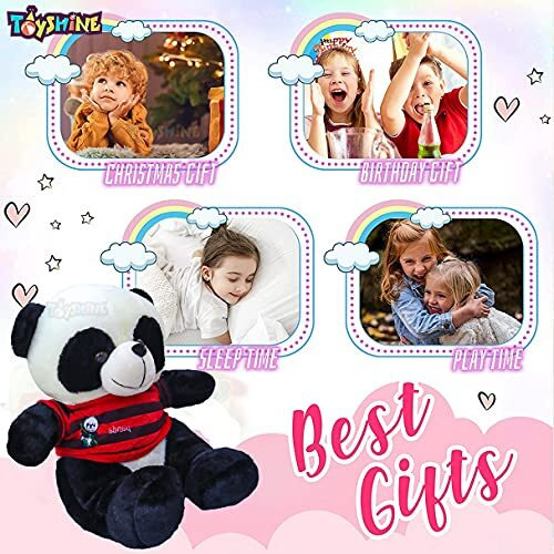 Toyshine 48 Cms T-Shirt Panda Stuffed Animal Soft Plush Pillow Toy Gift For Girls Boys - Medium