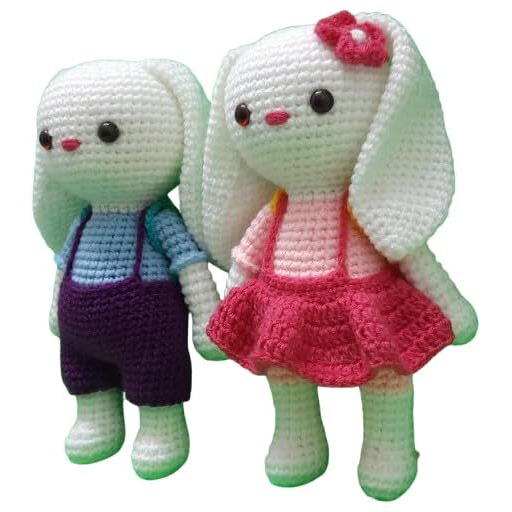 Crochet Artwork Amigurumi Handmade Bunny Soft Toy (Couple Bunny)