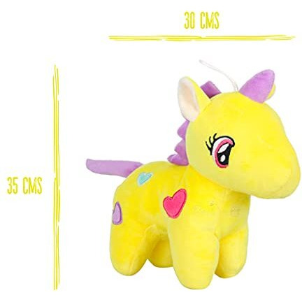 Beewee - Soft Toy Plush Stuffed Animal (Fairy Unicorn, 35 Cms, Yellow)