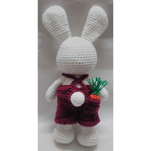 Crochet Artwork Amigurumi Handmade Bunny Boy Soft Toy 32Cms (Burgundy)