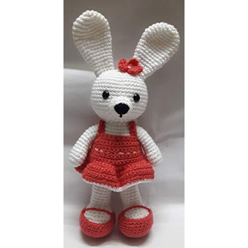 Crochet Artwork Amigurumi Handmade Girl Bunny Soft Toy33Cms (Pink)