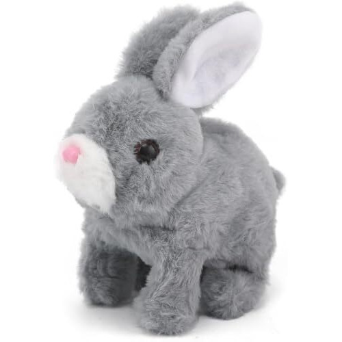 Hopping Walking Bunny Toy With Sounds, Jumping Rabbit Wiggling Ears, Twitching Mouth And Nose, Educational Interactive Bunny Rabbit Toy For Baby Kids