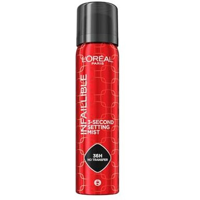 L'Oreal Paris Infaillible 3-Second Setting Mist, Transfer-Proof & Waterproof Setting Spray, Quick Drying, 75Ml