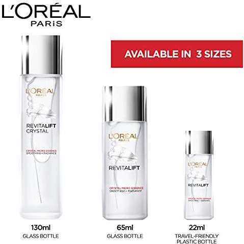 L'Oreal Paris Revitalift Crystal Micro-Essence, Ultra-Lightweight Facial Essence, With Salicylic Acid, For Clear Skin, 65Ml
